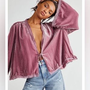 Free People Velvet Bed Jacket